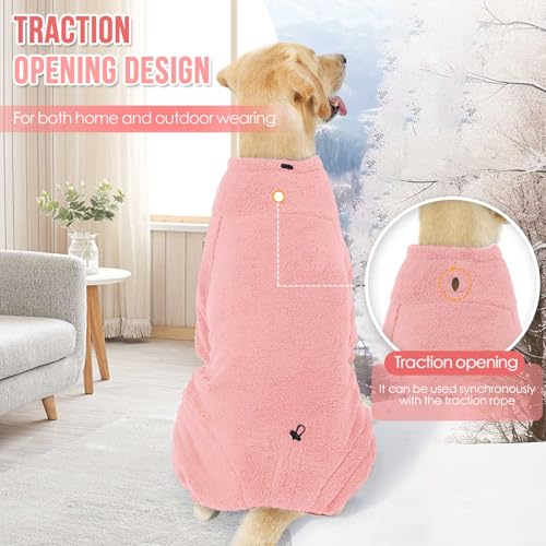 SlowTon Dog Pajamas - Fuzzy Pullover Soft Fleece Full Body Dog Winter Coat — view 5