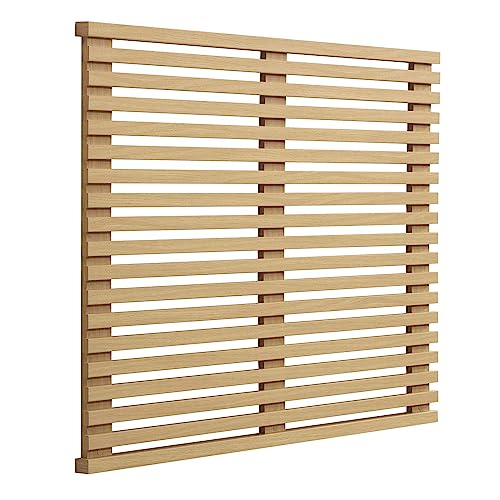 Condition photo showing New/Like New for (2)modway render mid-century modern wall-mount twin headboard in oak