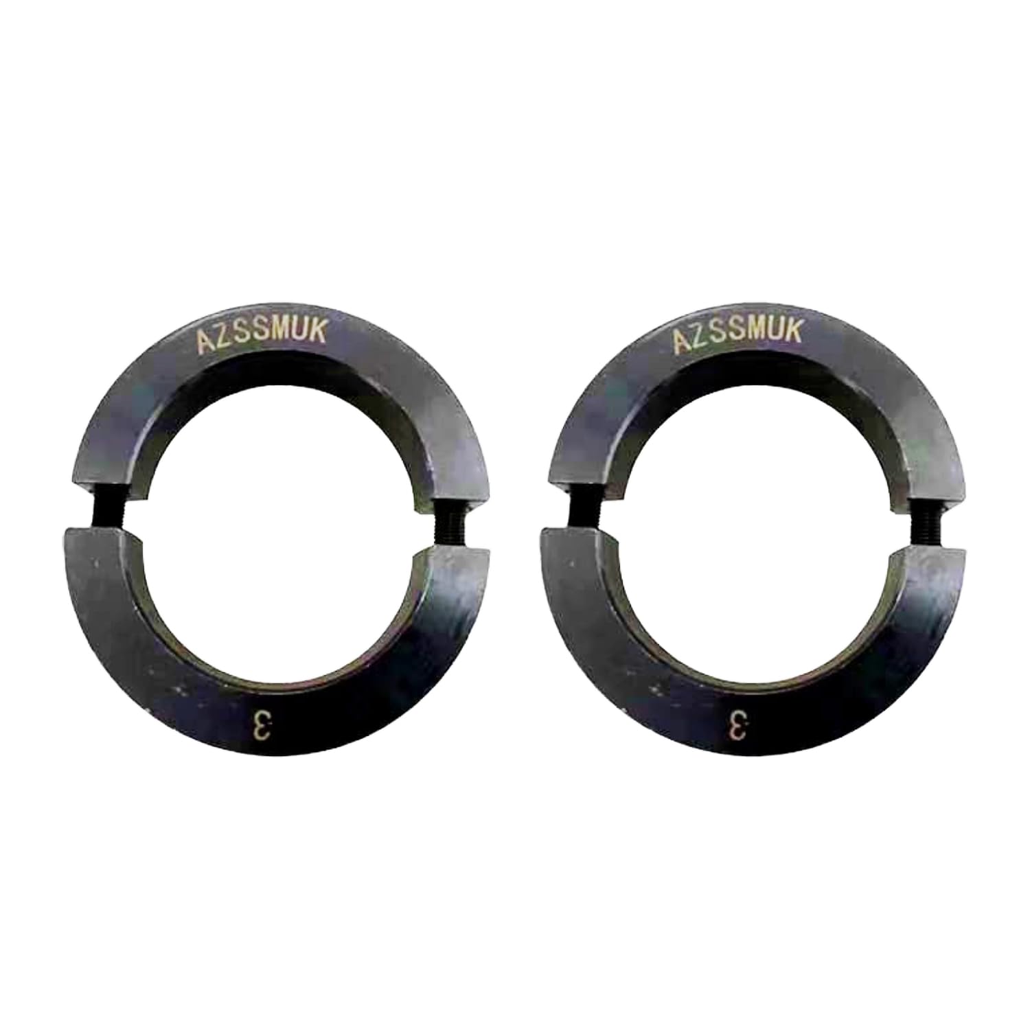 AZSSMUK Shaft Collar Bore 3'' Double Split Black Oxide Set Screw Durable Shaft Collars Suitable for Machinery and Industrial Use 2 Pieces