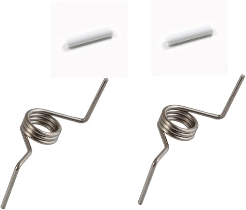 4 piezas de repuesto de resorte de puerta francesa para refrigerador GE WR02X12650 y mangas blancas Pin French Spring reemplaza para GE WR02X12651