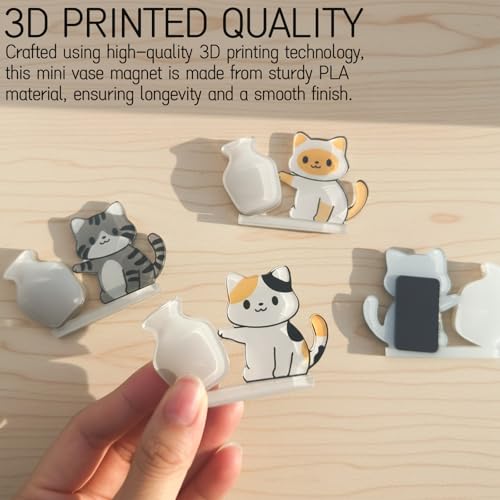 Imanes decorativos para nevera con diseño de gato 3D, pack de 4 miniatura 4