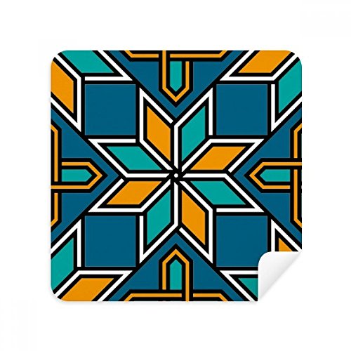 Tissu lunettes en suède douceur extrême et motif abstrait bleu orange