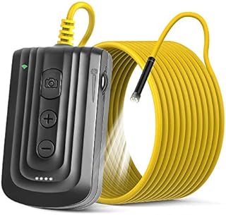 NEKAN WiFi Endoskop, Endoskopkamera, 5,5mm 1080P Zoombares Autofokus Inspektionskamera mit 6 LEDs, USB-Ladung 2600mAh Akku IP67 Halbstarre Flexible kanalkamera für Android & iOS Smart Phone& Tablet-5M
