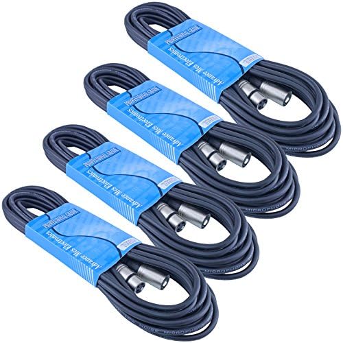 MCSPROAUDIO 4 Pack 25 Foot Male to Female 3 Pin XLR Mic Microphone Cable