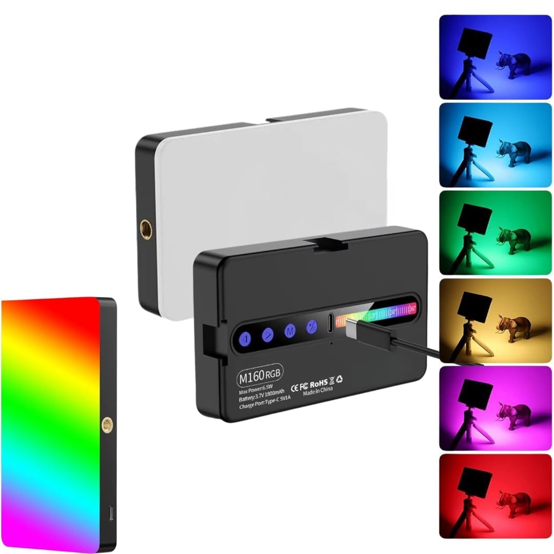 GIFTMAX M140 RGB Pocket Fill Light – Dimmable LED Video Light with 2700K-6500K Color Temperature, 2000mAh Rechargeable Battery, Portable Lighting for Photography, Vlogging, (M 140)-image-18