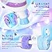 MammyGol Kids Roller Skates for Girls or Boys, 4 Size Adjustable Roller Skates for Children with Beautiful Butterflies, Beginner Kids Light up Roller Quad Skates Indoor Outdoor (Purple)