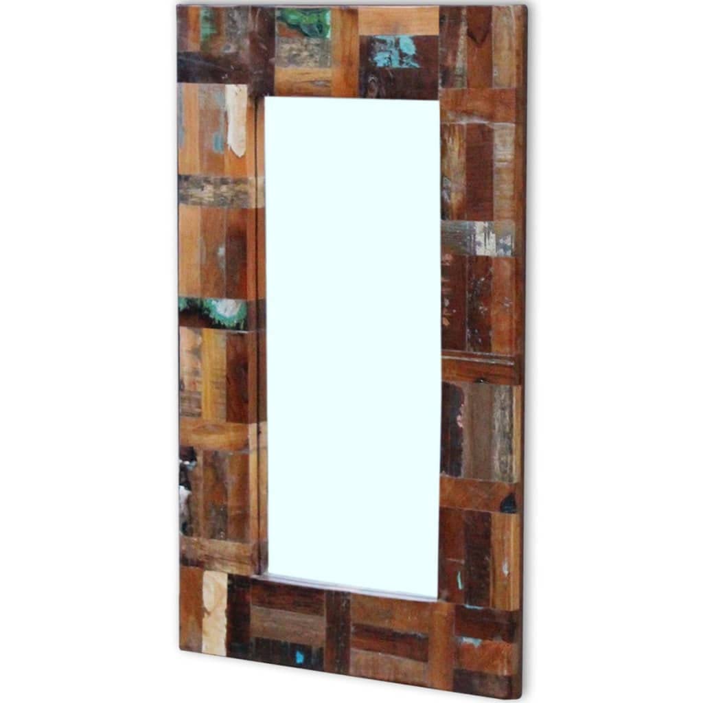 vidaXL Specchio da Parete Incorniciato Massello di Recupero 80x50cm Specchiera