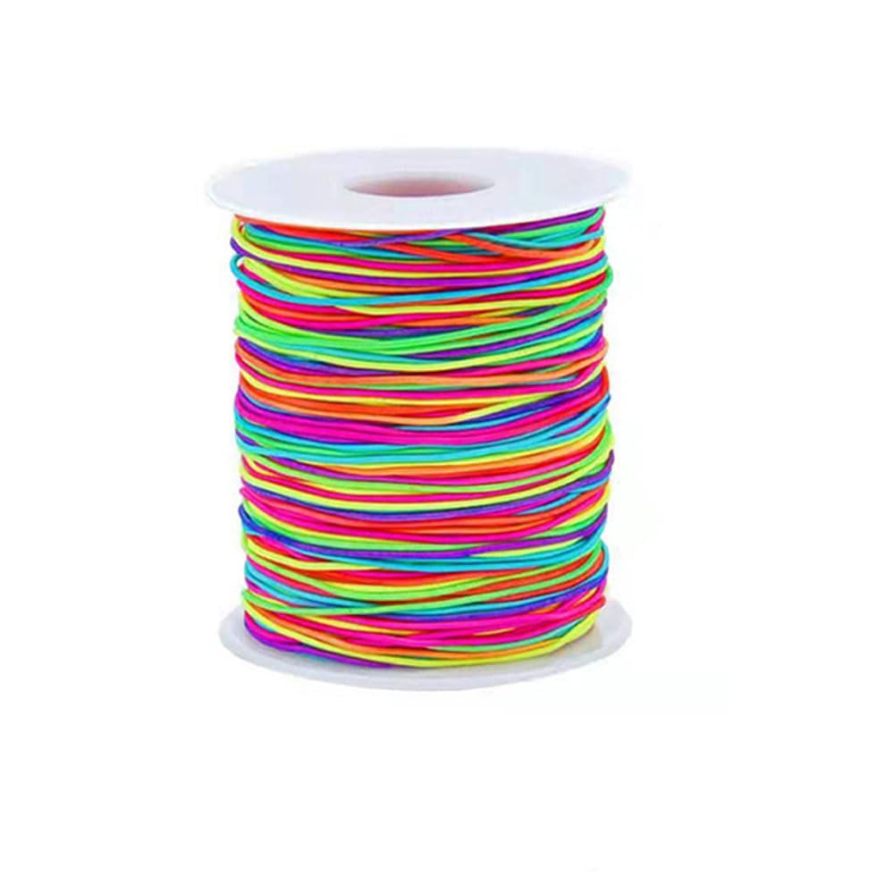 Xueliyun Multicolor Bracelet String Elastic Cord Elastic String For Bracelet Making Rainbow Color Stretch For Jewelry Necklace Craft Making Braided Hair Tie Pony Beads Toys (1Mm 100M）