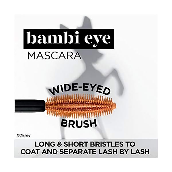 L'Oreal Paris Makeup Bambi Eye Mascara, Lasting Volume, Length & Lift, Doe-eye Definition, No Clumping, Washable, Blackest Black 0.21 Fl Oz