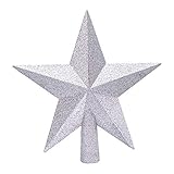Aneco Glitter Mini Christmas Tree Topper Shatter-Proof Small Christmas Tree Decoration Treetop for Holiday Ornament or Home Decor