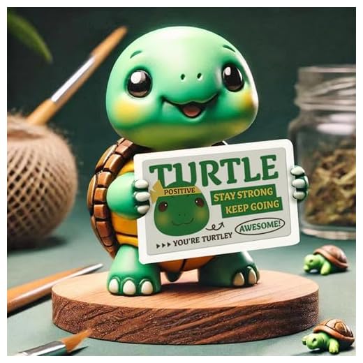 Originale Tartaruga Positiva Mini Statua Decorativa Motivazionale– Portafortuna Donna Uomo, Idee Regalo Amica Speciale, Gadget Scrivania, Accessori Casa Nuova, Oggetti Decorativi per Camera e Ufficio