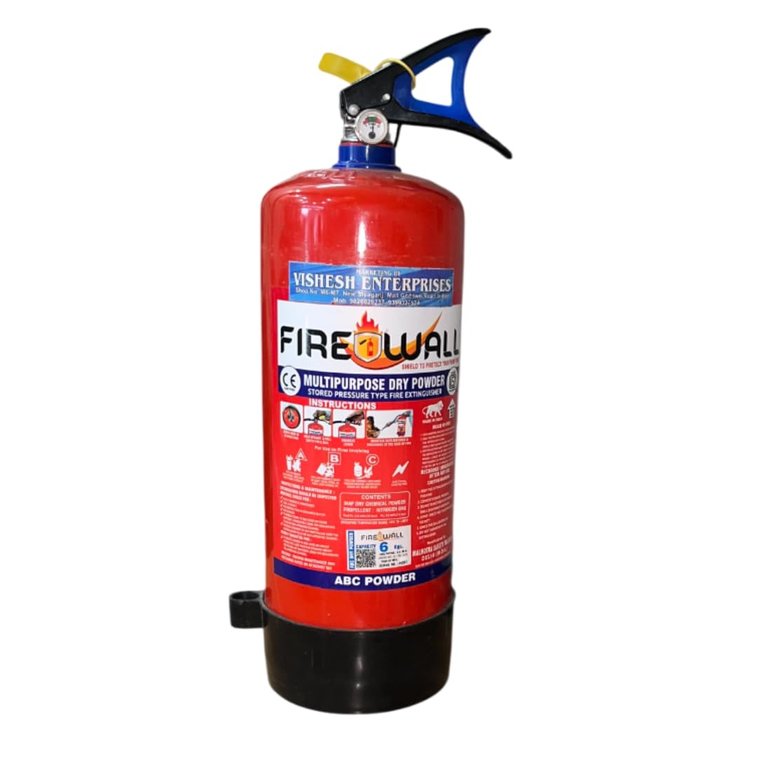 VISHESH Enterprises 6kg Dry Type Fire Extinguisher (ISI Marked, Red) | Portable Safe Solution for Electrical, Flammable Liquid Fires in Restaurants-image-46