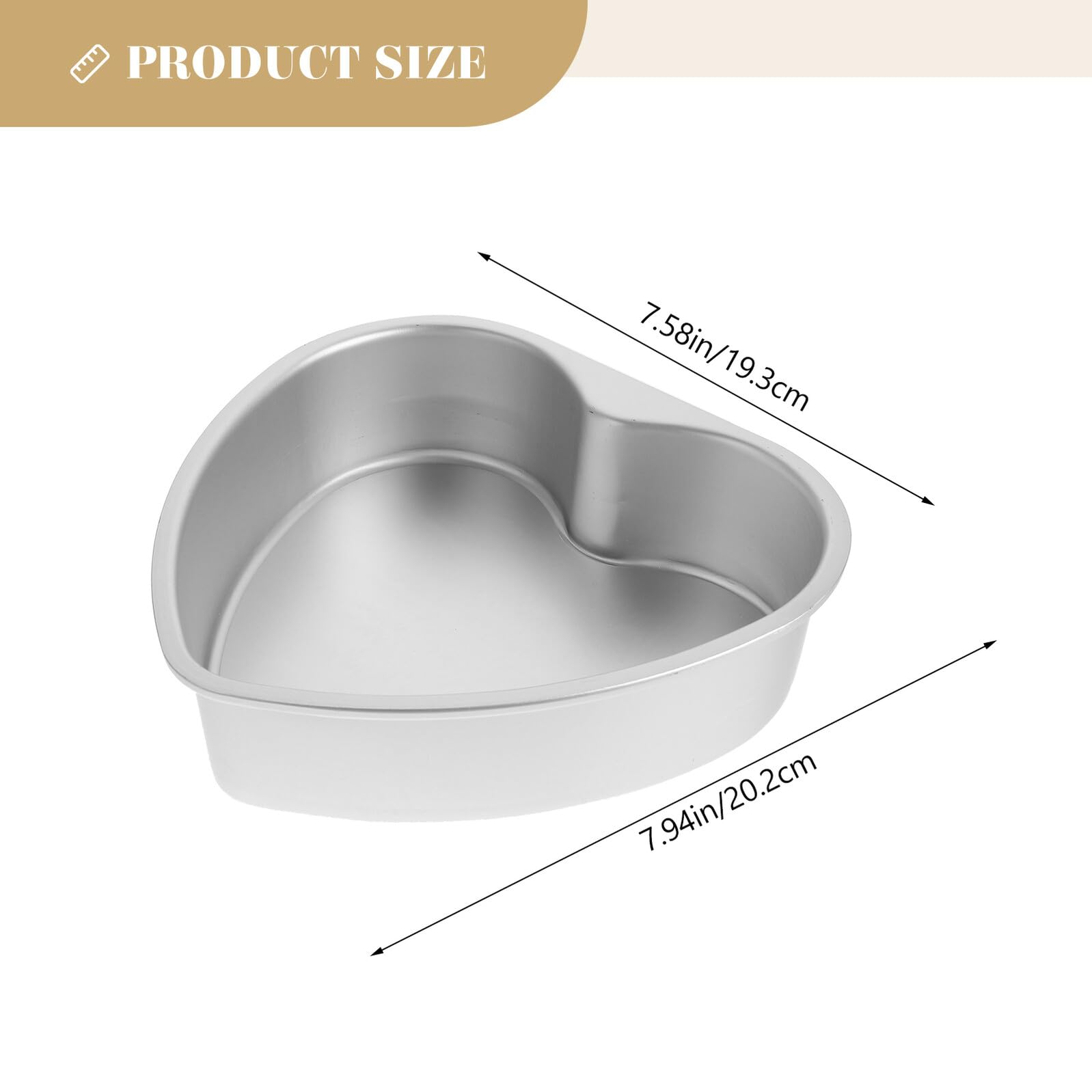 Toyvian Molde Creativo para Pasteles Forma de Corazón de Aleación de Aluminio, Superficie Lisa, Adecuado para Hornear Tartas de Cumpleaños y Repostería