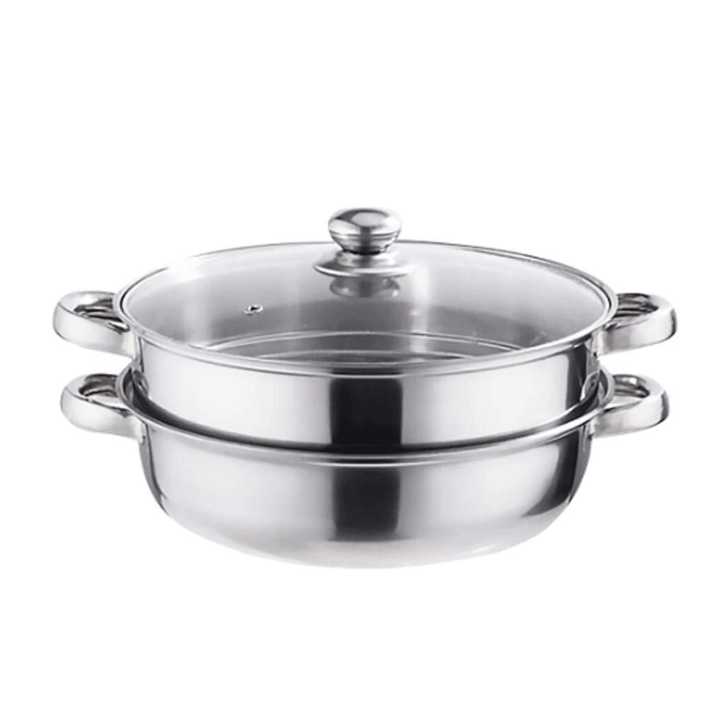 GTHTUHFD 1Pc 28Cm Multifunctional Steam Pot Layers Stockpot Stainless Steel Steamer Cooking Boiler Silver