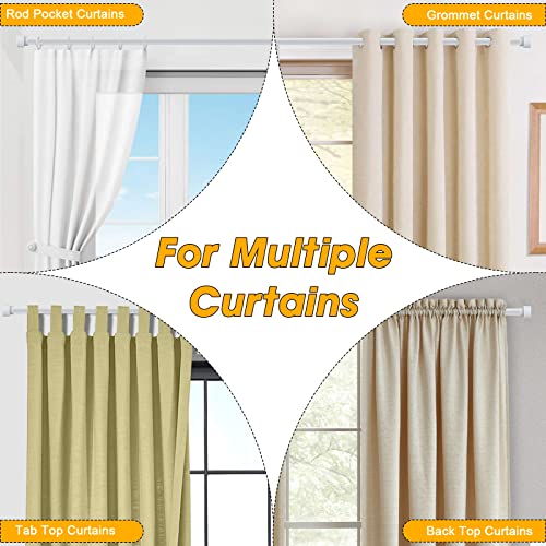 White Curtain Rods For Windows 66 To 120, 1 Inch Heavy Duty Curtain Rod Set With Adjustable Brackets Outdoor Single Window Rods(5.5-10 Ft) #TOP5