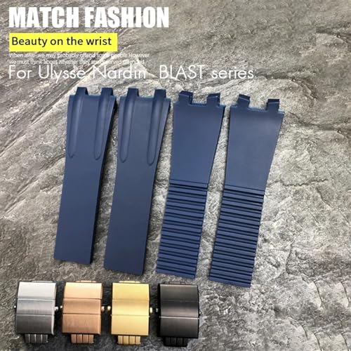 Bracelet de montre convexe silicone 26mm étanche type Ulysse Nardin