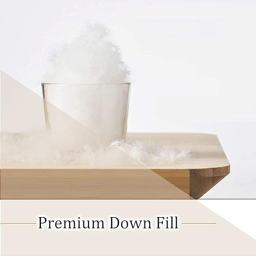 Miniatura 7 de 750 Fill Power - Ganso húngaro de 500 hilos, funda de algodón puro, Mostar Comfy Support tamaño estándar, 14 onzas, una almohada, color blanco suave