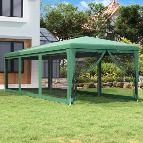 Genérico Carpa para Fiestas con 8 Paredes de Malla HDPE Verde 3x9 m,Casa y jardín,Jardín,Artículos de Exterior,Estructuras de Exteriores,Carpas y cenadores-319243
