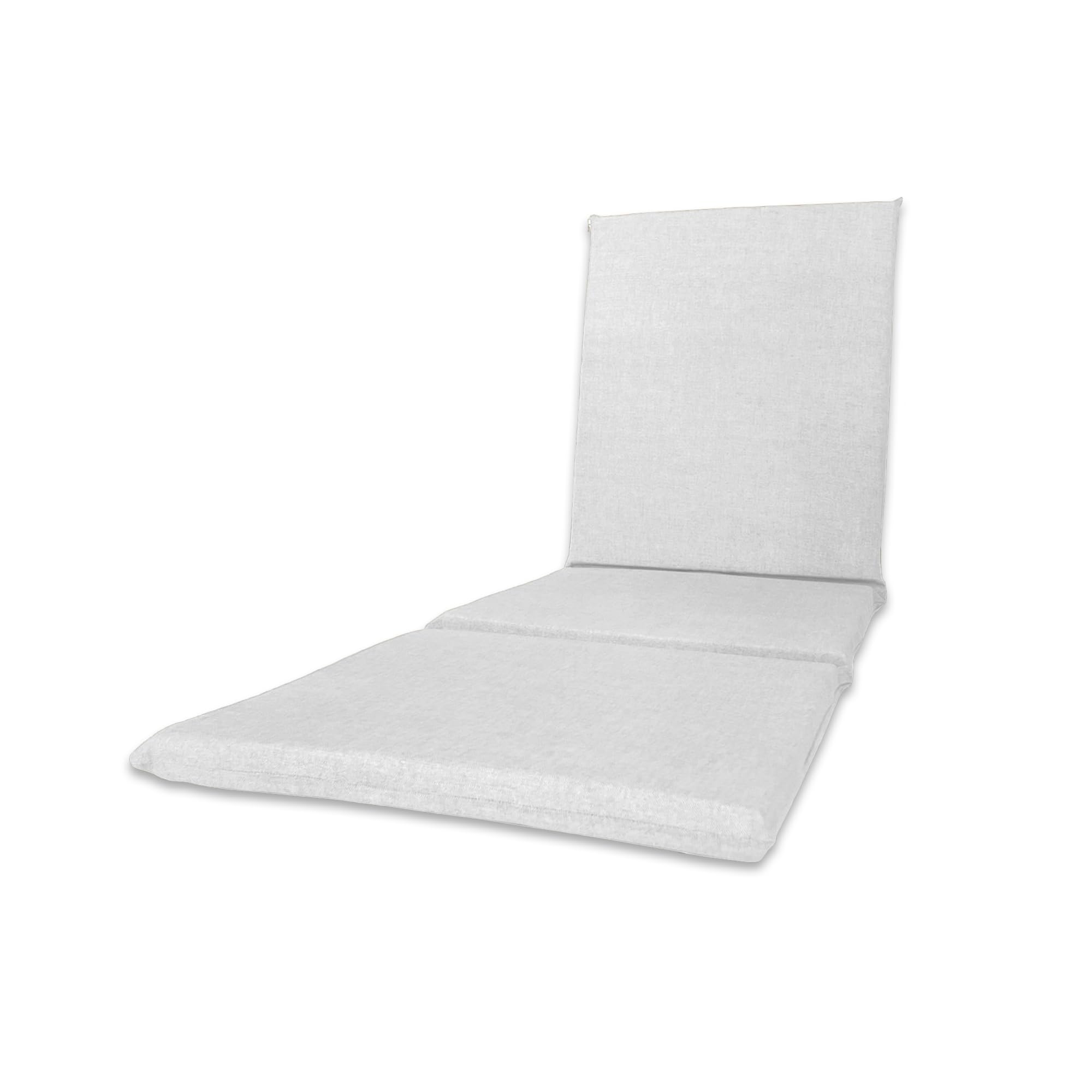 Il Tuo Artigiano Design Uscino - Colchón acolchado para tumbona, artesanal, totalmente desenfundable, fabricado en Italia, 190 x 60 cm, color blanco