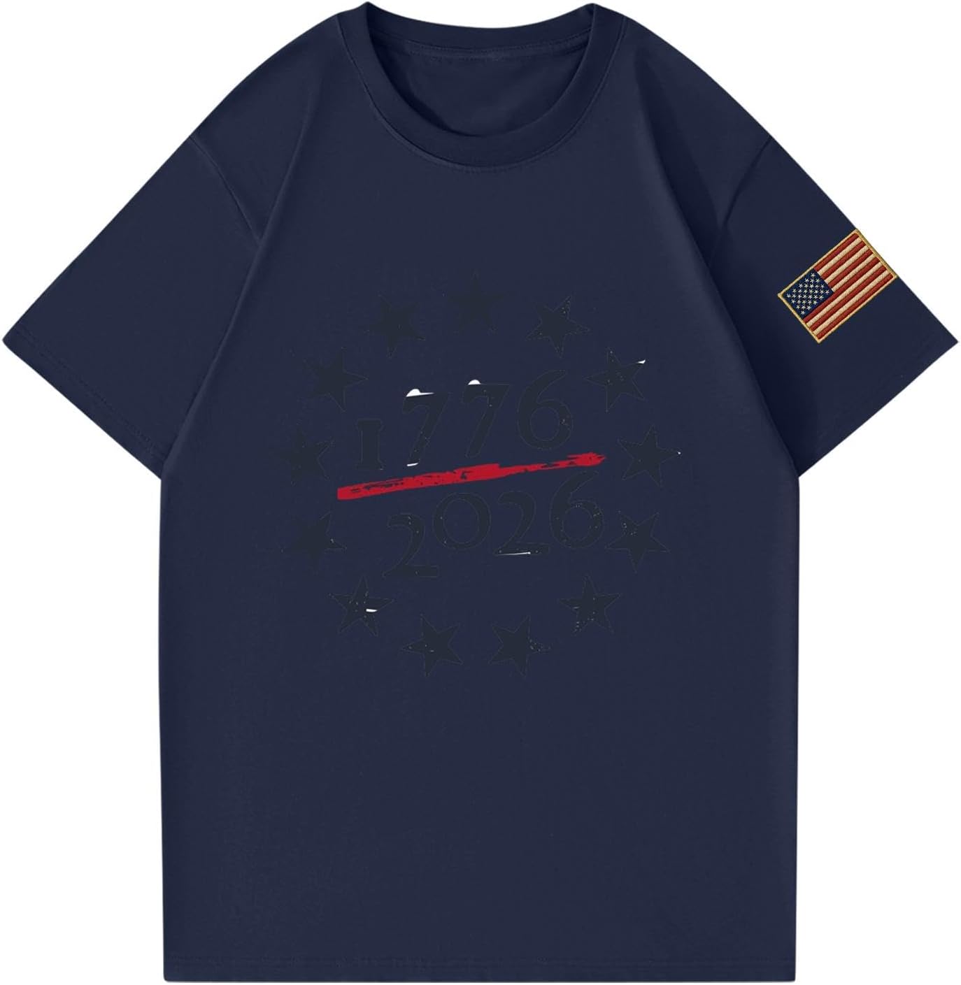 RTRDE Men's USA Tee Shirt Short Sleeve Graphic Print Flag Patriotic T-Shirt, S-5XL