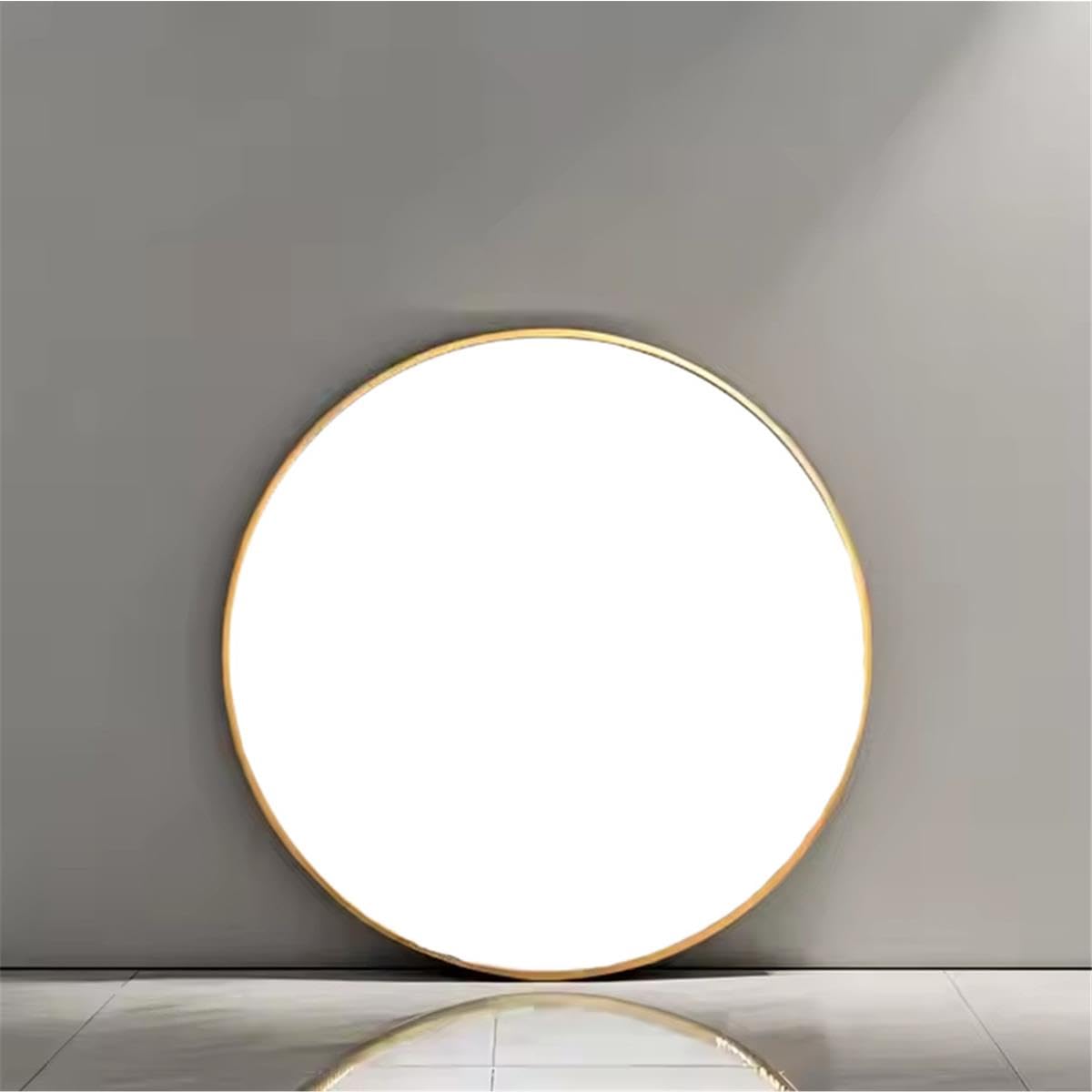 Valerie - Grande specchio rotondo da parete con cornice dorata, 90 x 90 cm