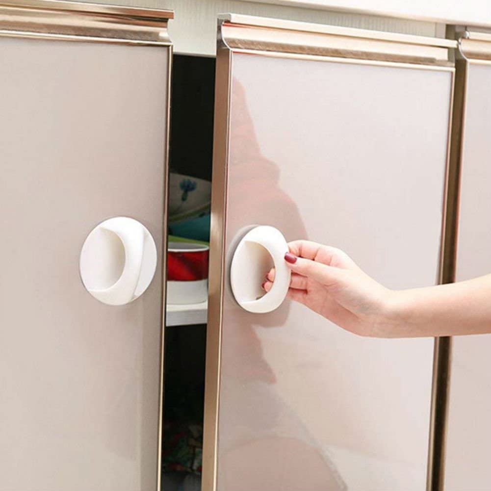 ELUYANI Round Self-Stick Instant Cabinet Drawer Handle Helper Kitchen Cabinet Door Window Cupboards Handle, Sticker Convenient Opening Stick-on Handles, Self Adhesive Handle (Pack of 10) 3