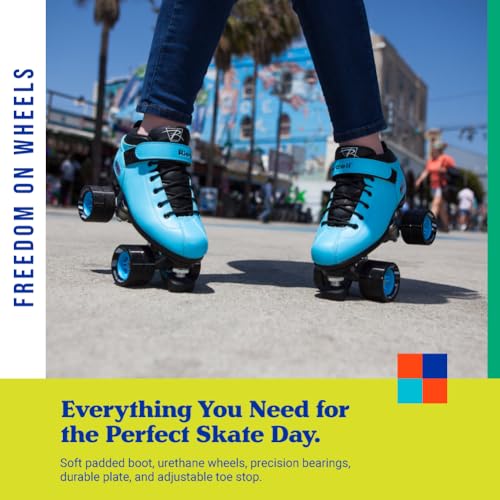 Image of Riedell Dart Roller Skates for Men and Women - Colorful, Ultra-Durable Speed Skate with Precision Fit and Matching Color Wheels, Roller Skates