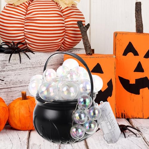 Caldero de plástico negro para evitar decoraciones pesadas en Halloween 5