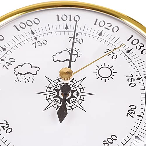 Barómetro de precisión de esfera redonda, estación meteorológica aneroide de 5,0 pulgadas de diámetro, herramienta de presión de aire para colgar en la pared, meteorógrafo doméstico 1070hPa, para ext