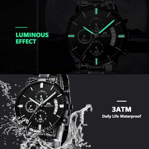 Image of MEGALITH Watch for Man Analog Classic Stainless Steel Waterproof Chronograph Fashion Casual Date Men's Wrist Watches