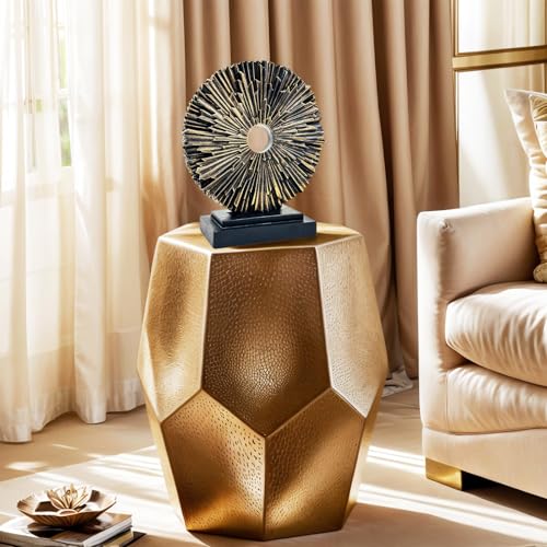 aboxoo Abstract Staute,Modern Decorative Home Decor,Office Desk Sculpture for Men,Creative Round Line Ornament for Bookshelf,Bedroom,Desktop,Dining Table(Copper Black) - Image 3