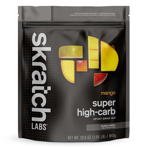 Image of Skratch Labs Super High-Carb Hydration Powder | Carbohydrate Powder with Cluster Dextrin and Electrolytes | Endurance Energy Drink | Mango 16 Servings | Non-GMO, Gluten Free, Vegan, Kosher