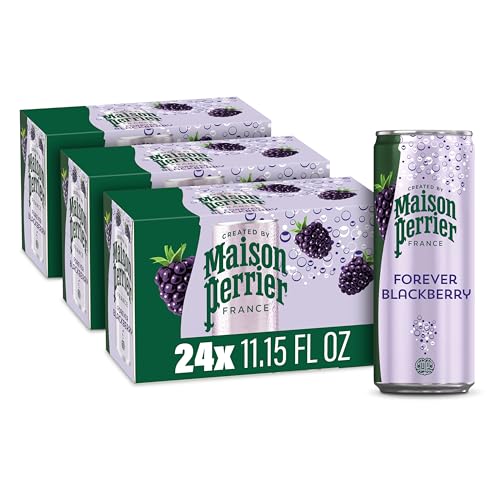 Maison Perrier Forever Blackberry Flavored Sparkling Water, 11.15 Fl Oz Cans, 8 Count, 3 Pack