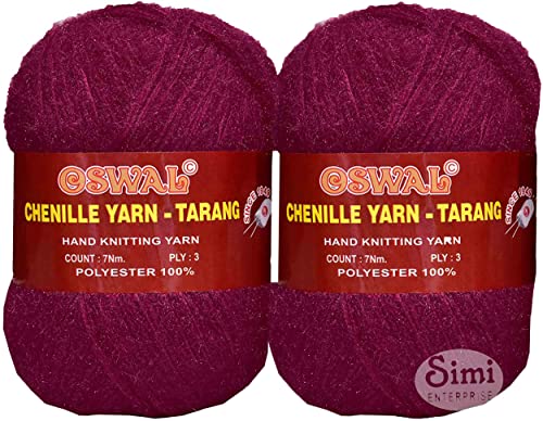 Image of Oswale 3 Ply Knitting Yarn Wool, Deep Rose 600 gm Best Used with Knitting Needles, Crochet Needles