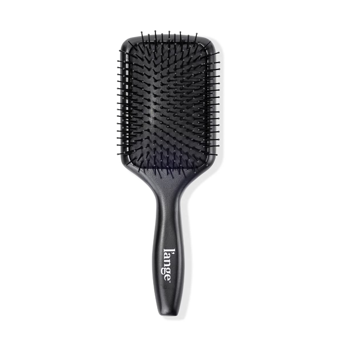 L'ANGE HAIR Beech Wood Paddle Brush | Scalp Massager & Detangling Brush | Heat-Resistant | Good for All Hair Types | Black