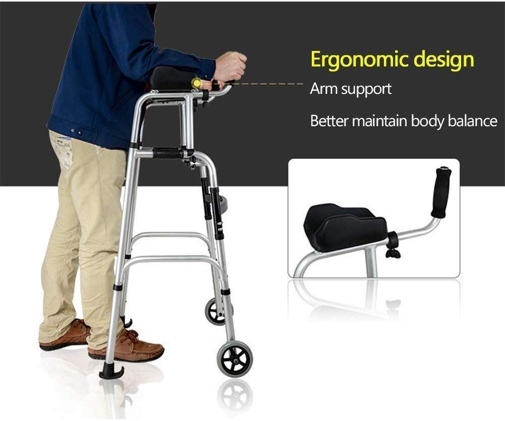 Chodzik Pomoce do poruszania się Rollator Walker Składany wózek na zakupy Wózek Przenośny skuter Podłokietnik Lekki z siedziskiem 2 koła Używany dla seniorów Double the comfort