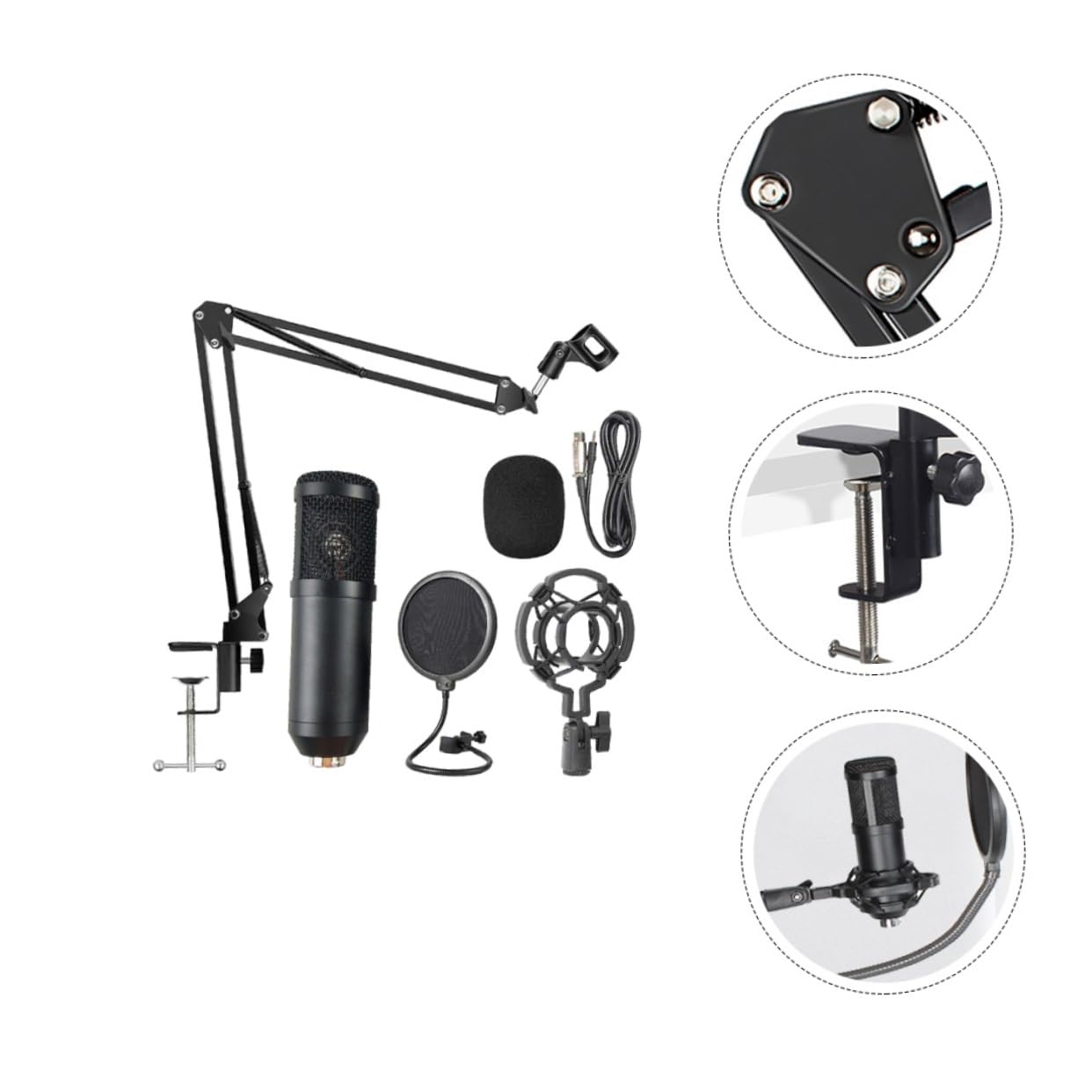 1 Satz USB Kondensatormikrofon mit Einstellbarem für und Aufnahme für Gaming und Podcasts Plug and Play Präzise Klangaufnahme Kompatibel mit Pc und Laptops