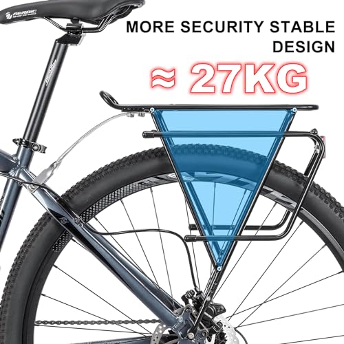 Kadacha Fahrradgepäckträger für 26–29' / 700C – verstellbar für Scheiben- & Felgenbremsen, 6061-T6 Aluminium, inkl. Reflektor, max. Traglast 27 kg, Touring Gepäckträger universell