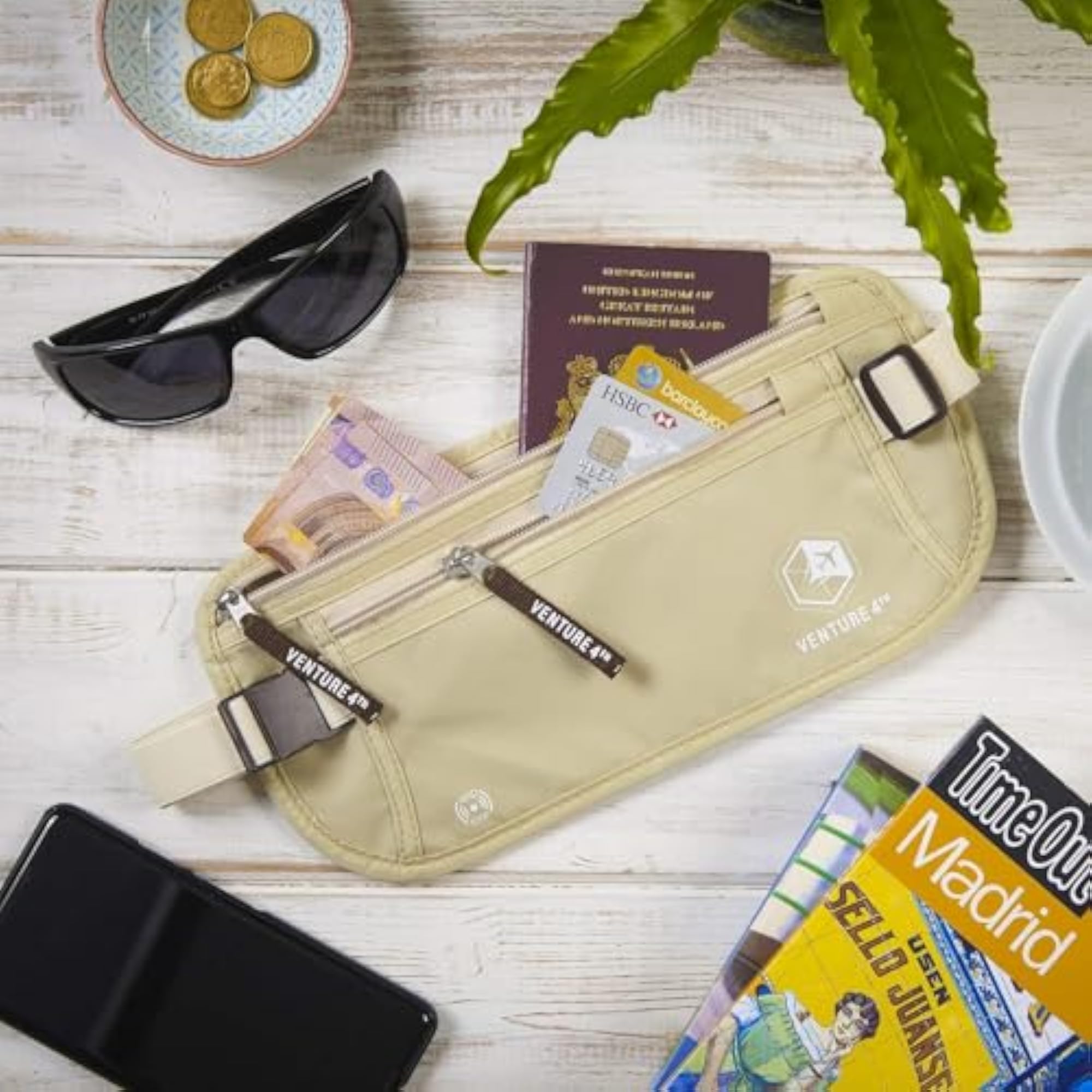 Travel Hidden Money Belt RFID Blocking Pouch