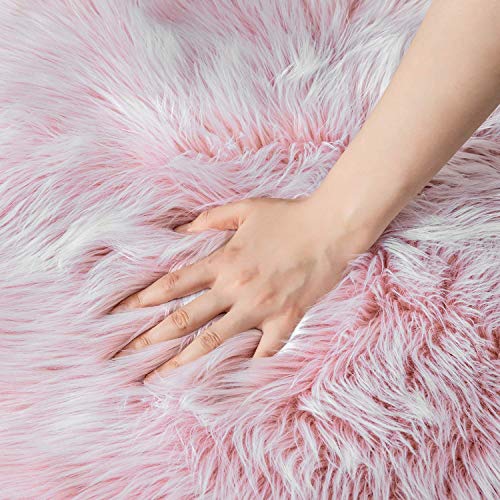 Funda de piel de oveja sintética para sillón alfombra rosa Ashler 4