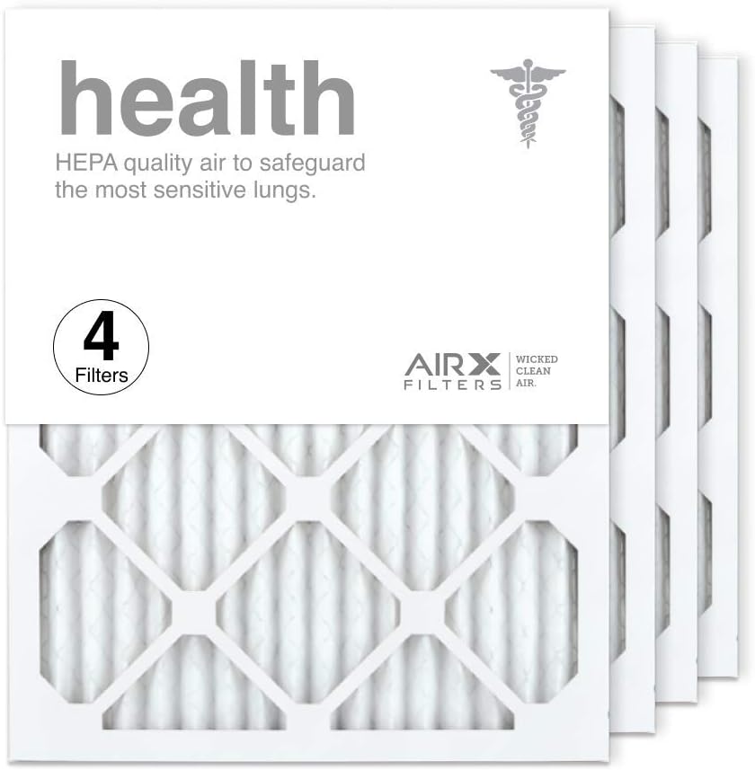 AIRx Filters 16x20x1 Air Filter MERV 13 Pleated HVAC AC Furnace Air Filter, Health 4-Pack Made in the USA