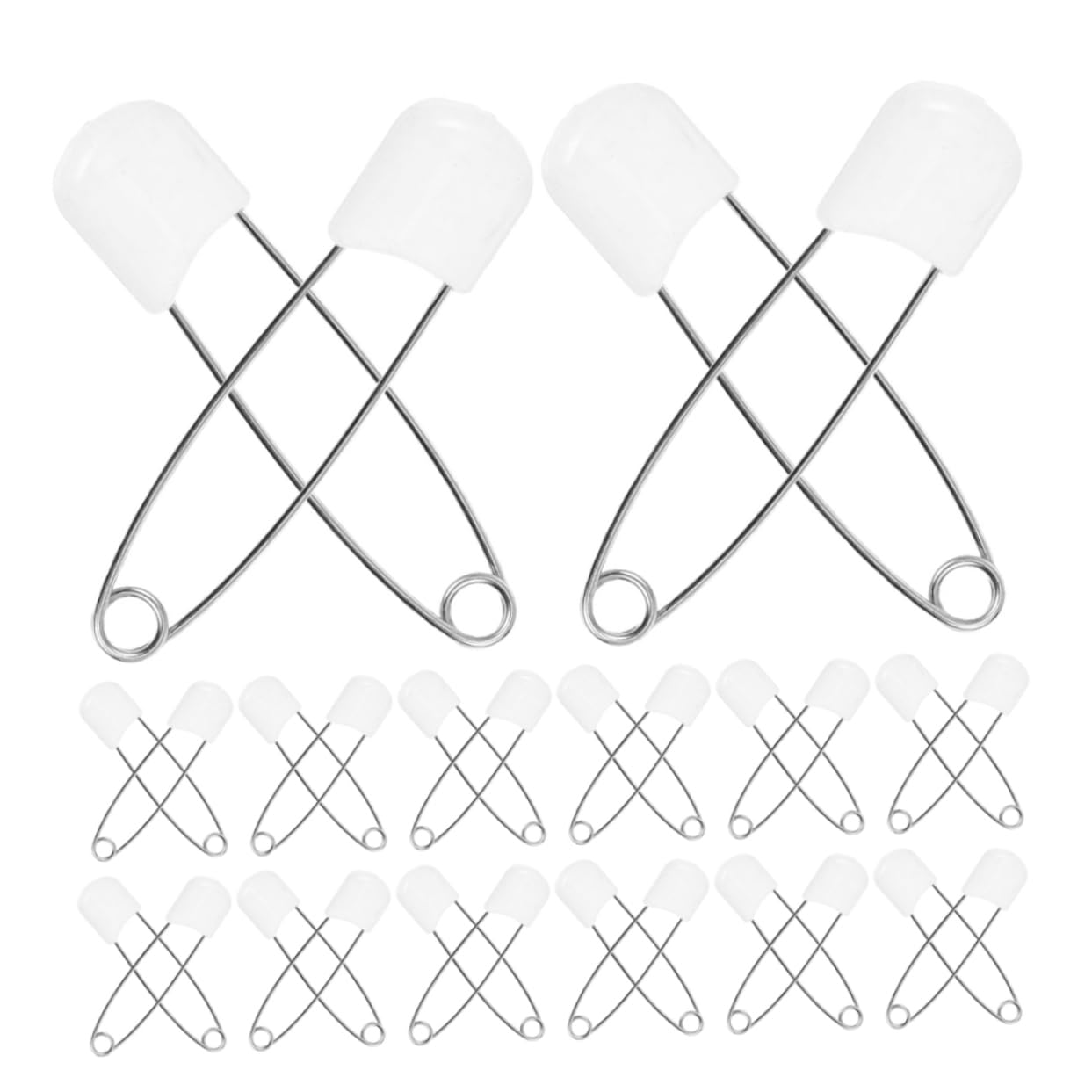 AUTSUPPL 30Pcs Diaper Pins Safe Reliable Gentle Cloth Diaper Fasteners for Easy to Use for Delicate Skin Portable Design for Convenient Storage