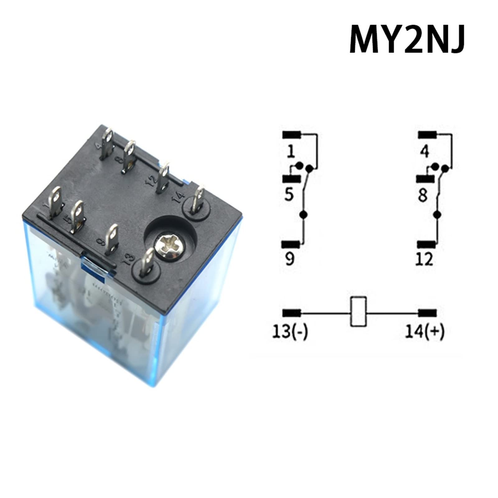 MY2NJ MY3NJ MY4NJ Relè elettromagnetico Piccolo for Guida DIN Relè di Potenza a Bobina DC12V DC24V AC24V AC110V AC220V con Base Zoccolo 2NO 2NC(10pcs My4nj,DC 24V)