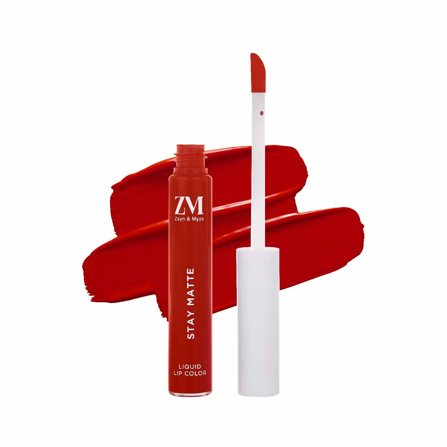 ZM Stay Matte Transfer-proof Lip Color | Matte Texture | Liquid Lipstick | Waterproof and Smudgeproof | Cruelty-free, 6 ML (Retro Red) (Red Carpet, 6 ML)