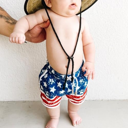 Kid Boy American Flag Swim Trunk Stars and Stripes Patchwork Swimsuit Batching Suit Drawstring Beach Swimming Shorts2