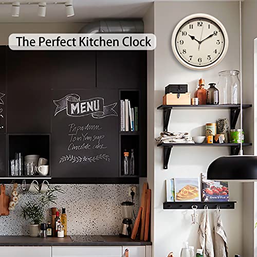Image of AYRELY Decorative Vintage Wall Clock - 11Inch Silent Non-Ticking Clocks Battery Operated - Classic Decor for Living Room, Farmhouse, Kitchen, Bedroom, Bathroom (White)