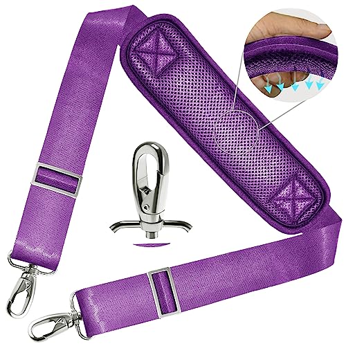 Image of ZINZ Shoulder Strap 78 inch Universal Handbag Strap with Ultra-thick Fixed Padded and Dual Balanced Adjustable Buckles Shoulder Crossbody Strap for Briefcase Messenger Bag Laptop bag Luggage，Purple