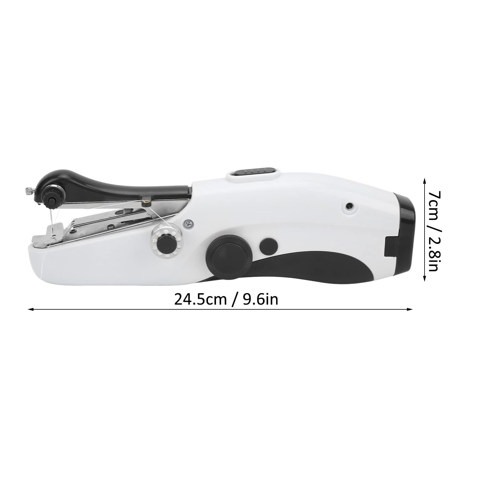 Macchina da Cucire Portatile, Macchina da Cucire Portatile, Mini Dispositivo di Cucito Cordless, Facile da Usare e Punto Veloce, Macchina da Cucire Doppia Elettrica per Vestiti da Cucire(Nero)