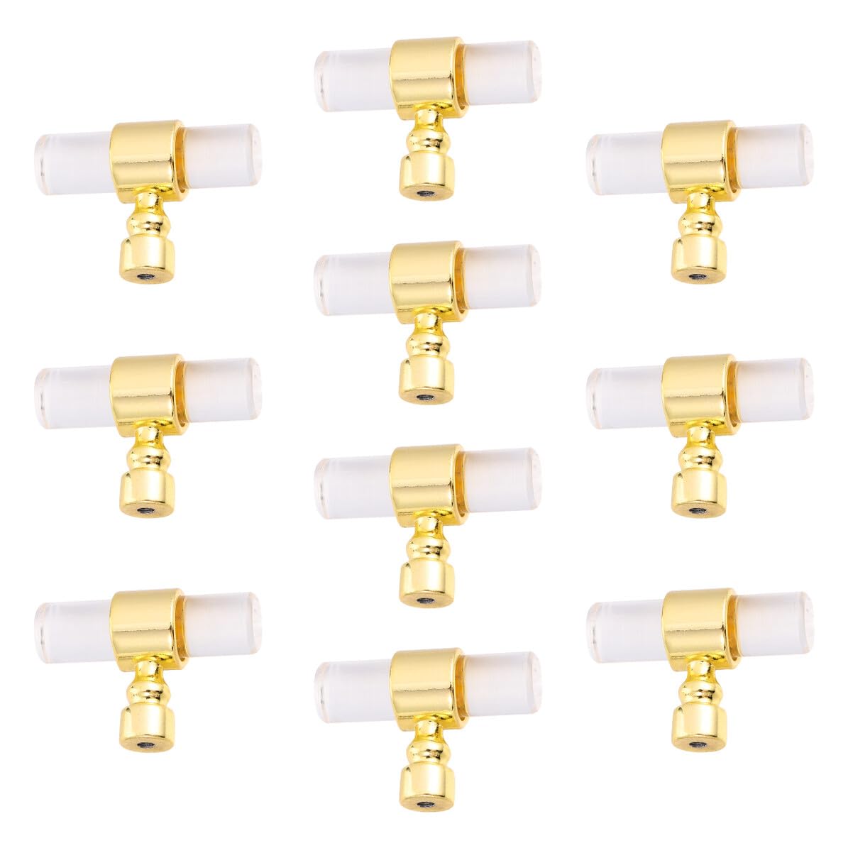Boutons de tiroir en acrylique lot de 10 poignées de cuisine en alliage zinc dorées