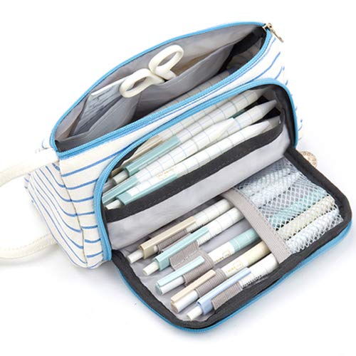 Kaxich Federmäppchen Große Kapazität Federtasche Leinwand Federmappe Kosmetiktasche Stiftemäppchen mit Reißverschluss Bleistift Tasche Stationery Griffelmappe für Mädchen Jungen Cover